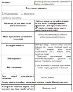 звернення громадян зразок,електронне звернення